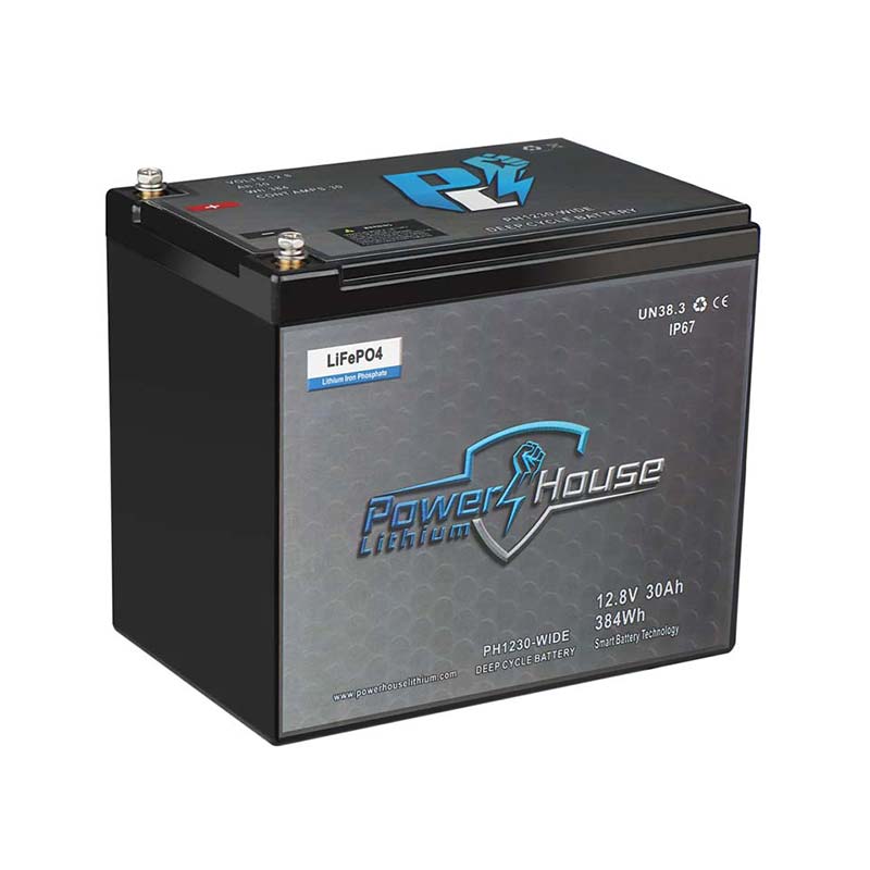 PowerHouse Lithium 12V 30Ah Deep Cycle Battery (Wide)
